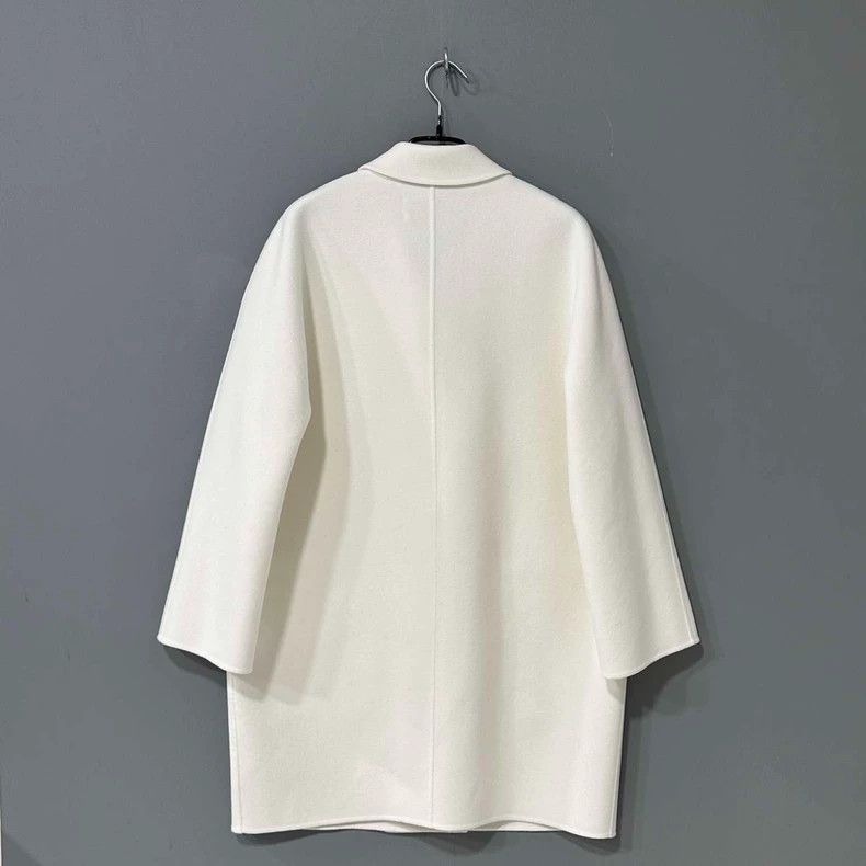 Dior Christian Dior Double-Breasted Cream Wool Coat Size S / US 4 / IT 40 - 3 Thumbnail