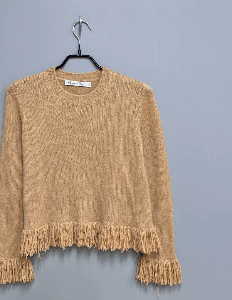 Dior Dior Fringed Cashmere Sweater Size S / US 4 / IT 40 - 2 Thumbnail