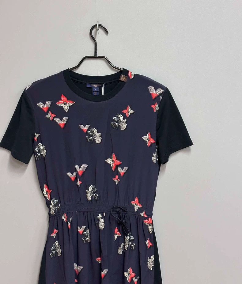 Louis Vuitton Louis Vuitton Embellished Dress with Butterfly Print Size S / US 4 / IT 40 - 3 Thumbnail