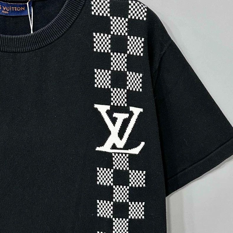 Louis Vuitton Louis Vuitton Checker Logo Knit Short Sleeve Tee Size M / US 6-8 / IT 42-44 - 3 Thumbnail