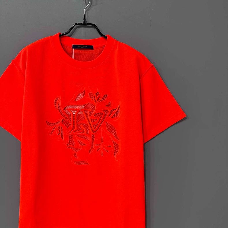 Louis Vuitton Orange Floral Logo Short Sleeve T-Shirt Size S / US 4 / IT 40 - 2 Thumbnail