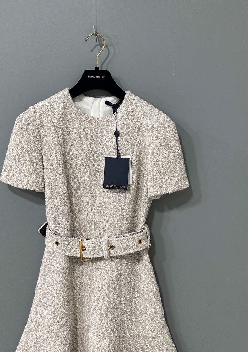 Louis Vuitton New Louis Vuitton Tweed Belted Dress Size S / US 4 / IT 40 - 2 Thumbnail