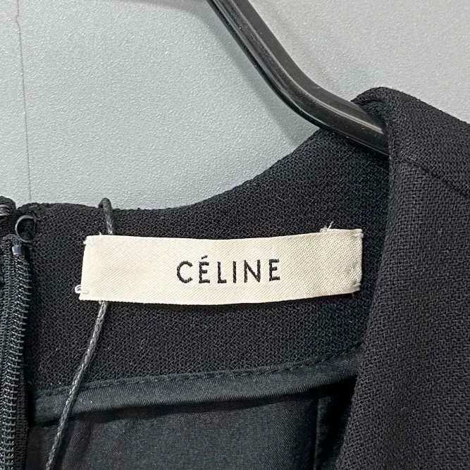 Celine Black Wool Dress with Metal Detailing Size S / US 4 / IT 40 - 4 Thumbnail
