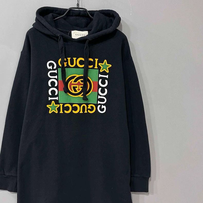 Gucci Black Logo Hooded Sweatshirt by GUCCI Size XXS / US 00 / IT 34 - 2 Thumbnail