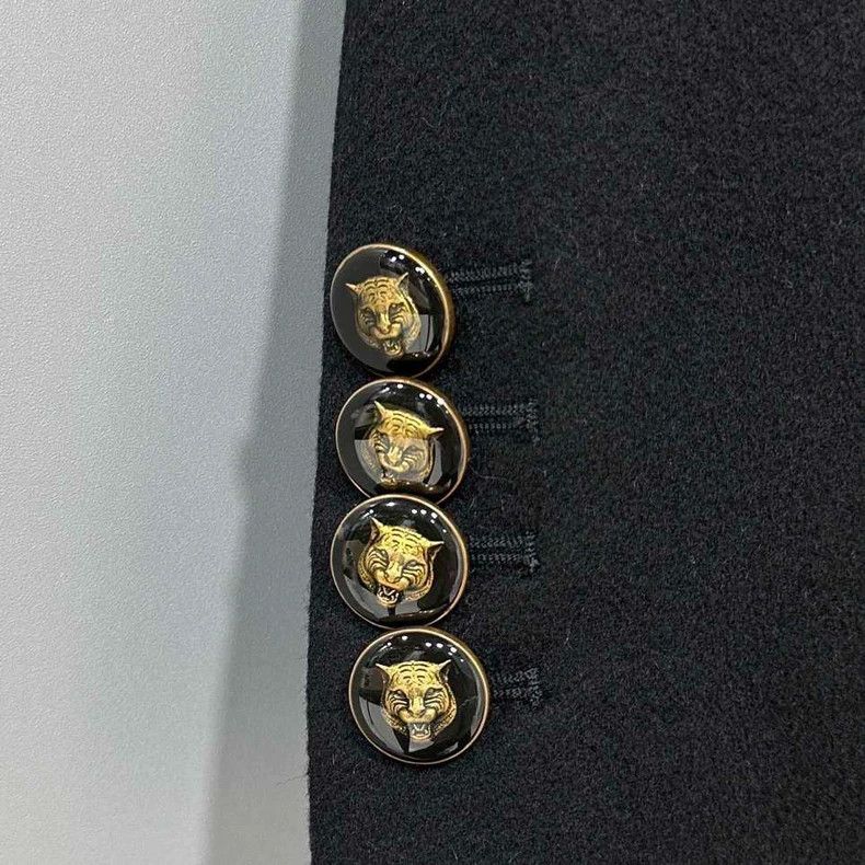 Gucci Black Wool Coat with Gucci Details Size S / US 4 / IT 40 - 5 Thumbnail