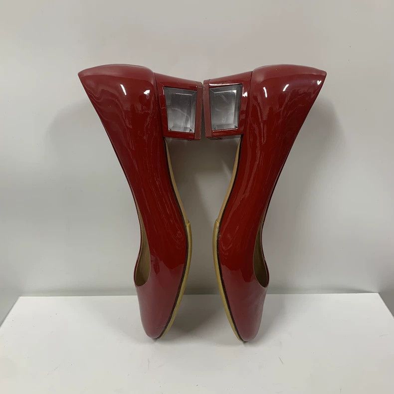 Salvatore Ferragamo Red Ferragamo Patent Leather High Heels Size US 10 / IT 40 - 4 Thumbnail