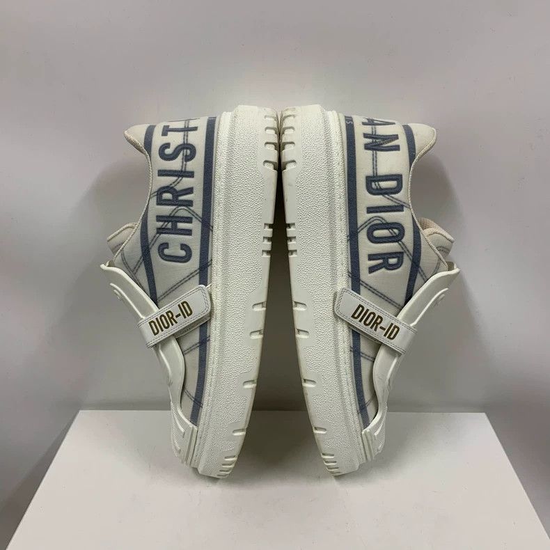 Dior Dior White Shell Sneakers with Blue Details Size US 9 / IT 39 - 4 Thumbnail