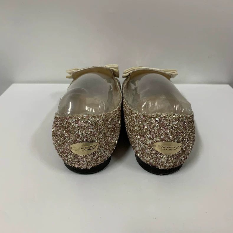 Jimmy Choo Jimmy Choo Glitter Flats with Bow Detail Size US 5 / IT 35 - 6 Thumbnail