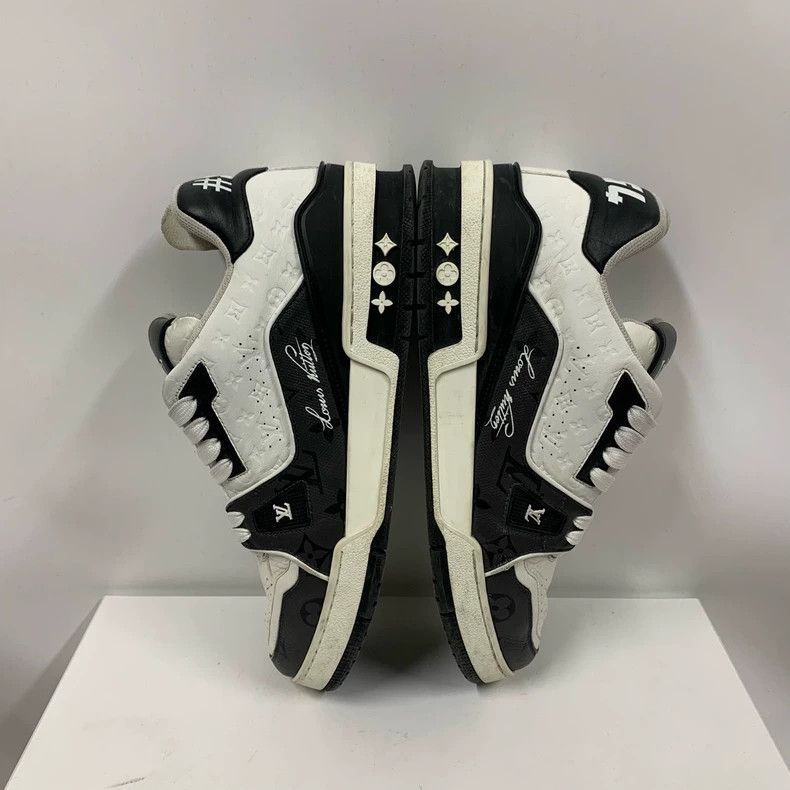 Louis Vuitton Louis Vuitton Black White Trainer Sneakers Size US 7 / IT 37 - 4 Thumbnail