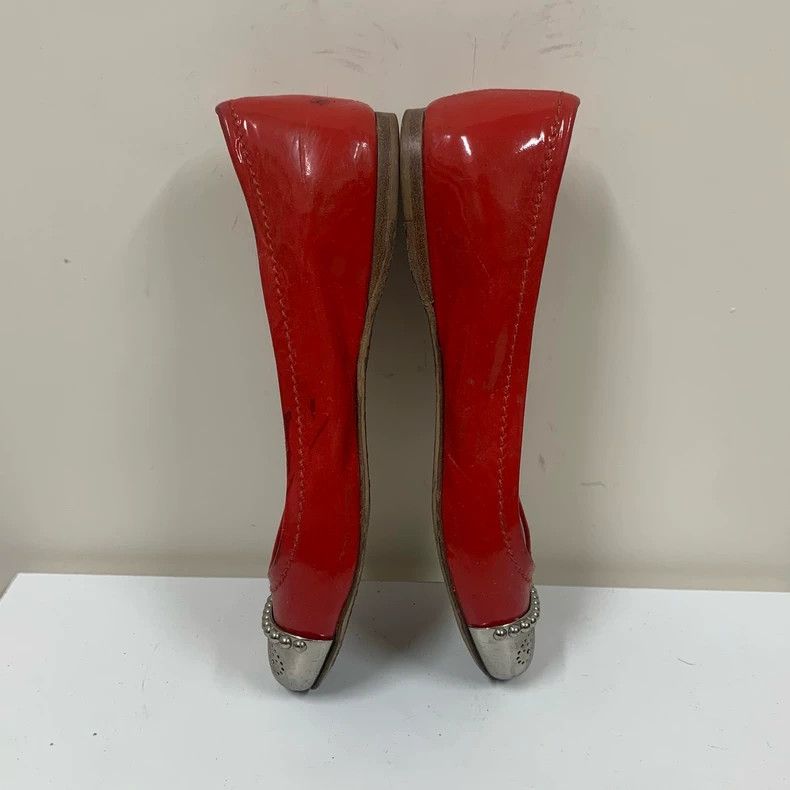 Miu Miu Miu Miu Red Flat Shoes with Metallic Details Size US 5 / IT 35 - 4 Thumbnail