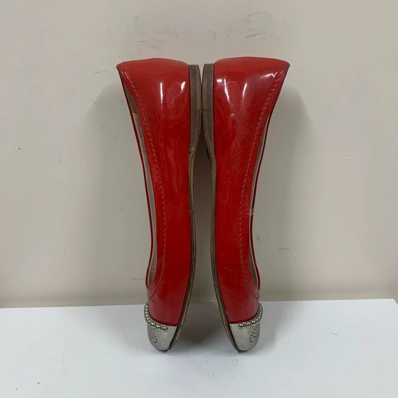 Miu Miu Miu Miu Red Flat Shoes with Metallic Details Size US 5 / IT 35 - 5 Thumbnail