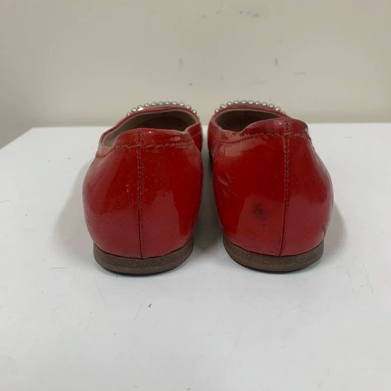 Miu Miu Miu Miu Red Flat Shoes with Metallic Details Size US 5 / IT 35 - 6 Thumbnail