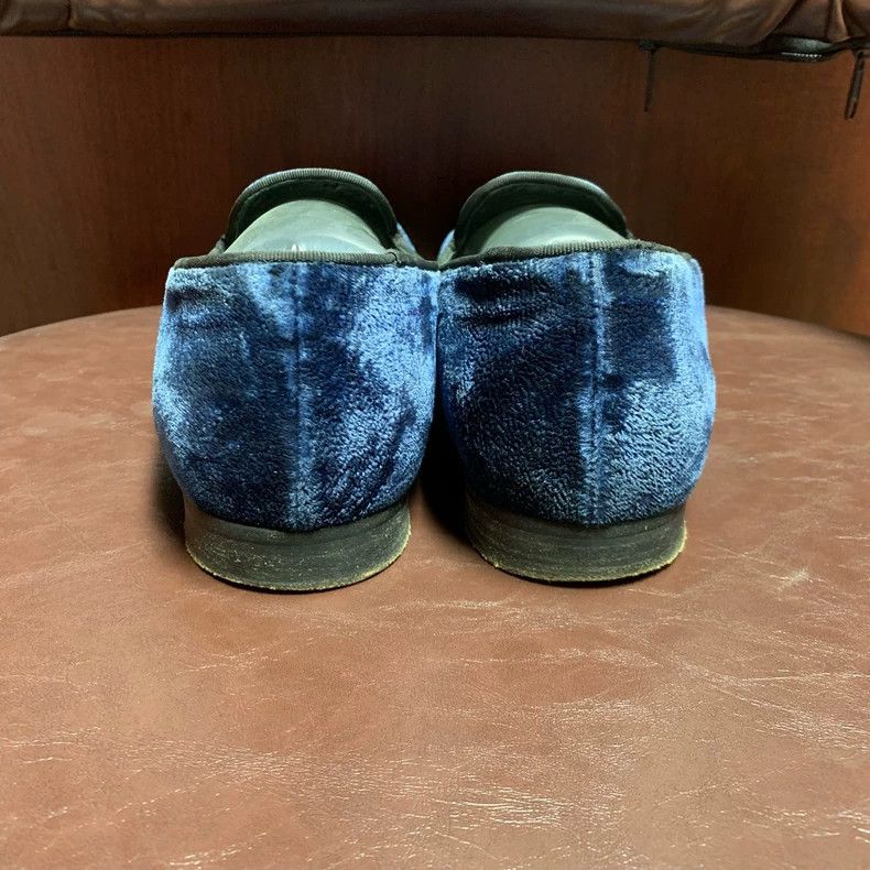 Versace Versace Blue Velvet Slip-On Shoes Size 42.5 Size US 10 / IT 40 - 6 Thumbnail