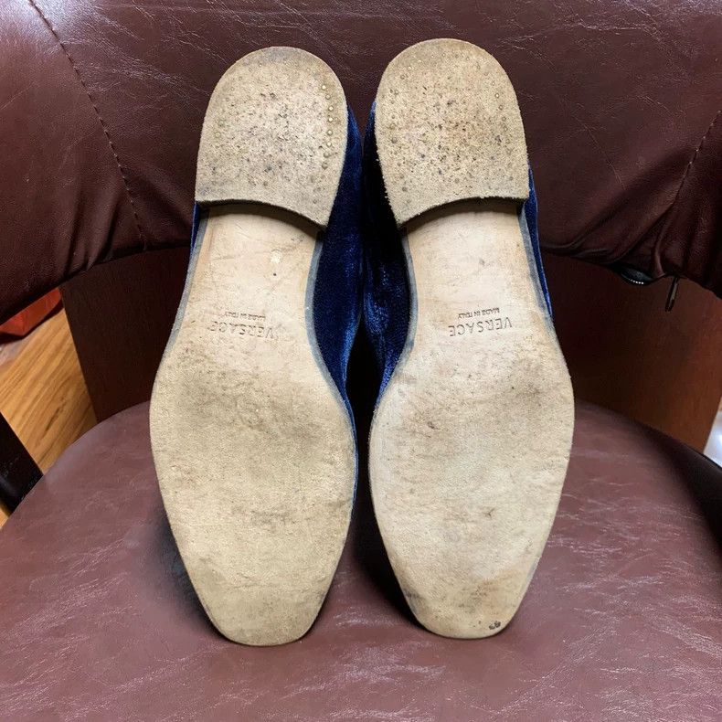 Versace Versace Blue Velvet Slip-On Shoes Size 42.5 Size US 10 / IT 40 - 7 Thumbnail