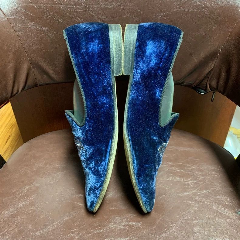 Versace Versace Blue Velvet Slip-On Shoes Size 42.5 Size US 10 / IT 40 - 5 Thumbnail