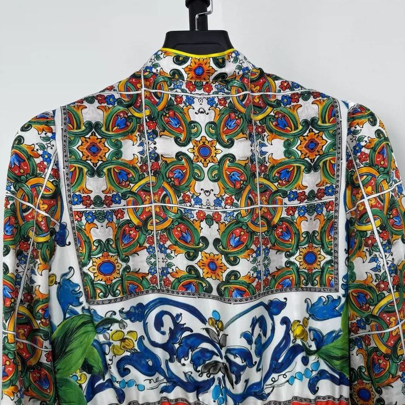 Dolce & Gabbana Dolce Gabbana Silk Jumpsuit Dress in Colorful Print Size 42" / US 20 - 7 Thumbnail