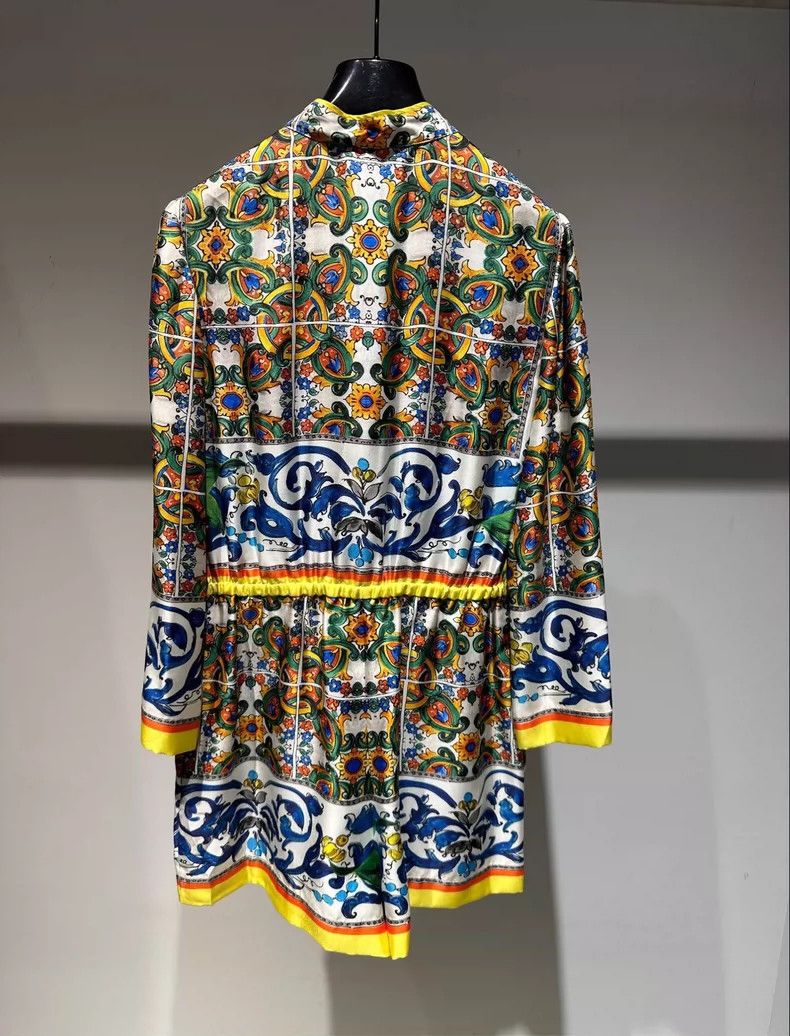Dolce & Gabbana Dolce Gabbana Silk Jumpsuit Dress in Colorful Print Size 42" / US 20 - 3 Thumbnail