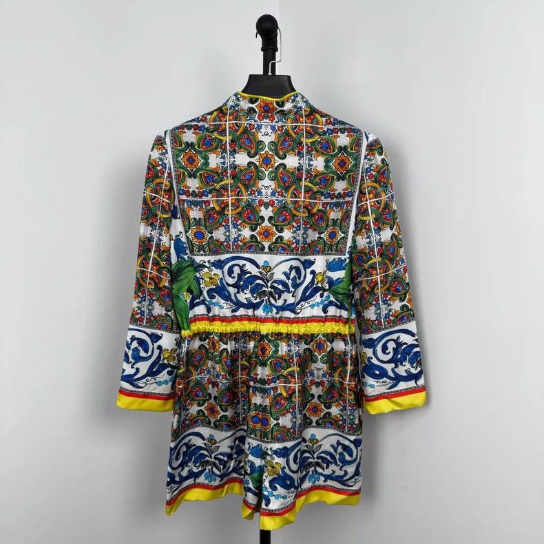 Dolce & Gabbana Dolce Gabbana Silk Jumpsuit Dress in Colorful Print Size 42" / US 20 - 2 Thumbnail