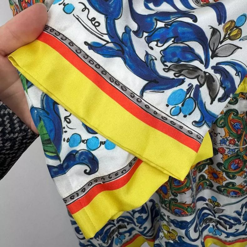 Dolce & Gabbana Dolce Gabbana Silk Jumpsuit Dress in Colorful Print Size 42" / US 20 - 6 Thumbnail
