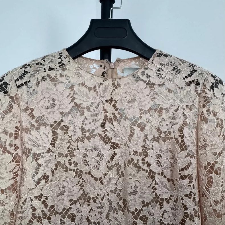 Valentino Valentino Classic Pink Lace Long Skirt Size M / US 6-8 / IT 42-44 - 7 Thumbnail