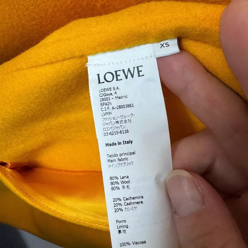 Loewe Yellow Cashmere Long Coat with Bow Details Size XS / US 0-2 / IT 36-38 - 4 Thumbnail