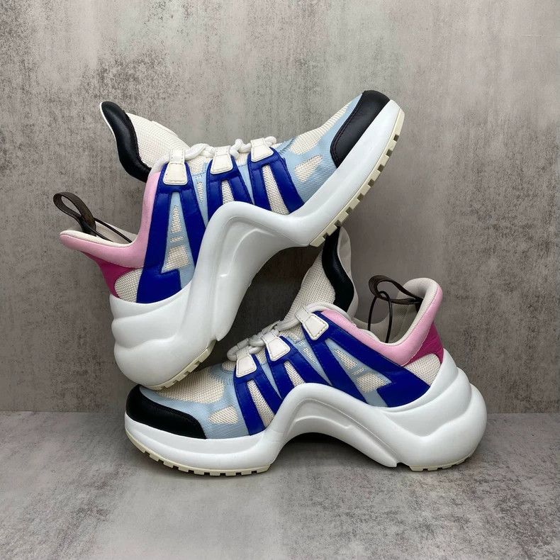 Louis Vuitton Blue and Pink Chunky Sneakers for Women Size US 8 / IT 38 - 7 Thumbnail