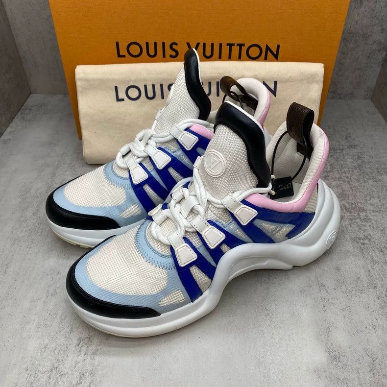Louis Vuitton Blue and Pink Chunky Sneakers for Women Size US 8 / IT 38 - 2 Thumbnail