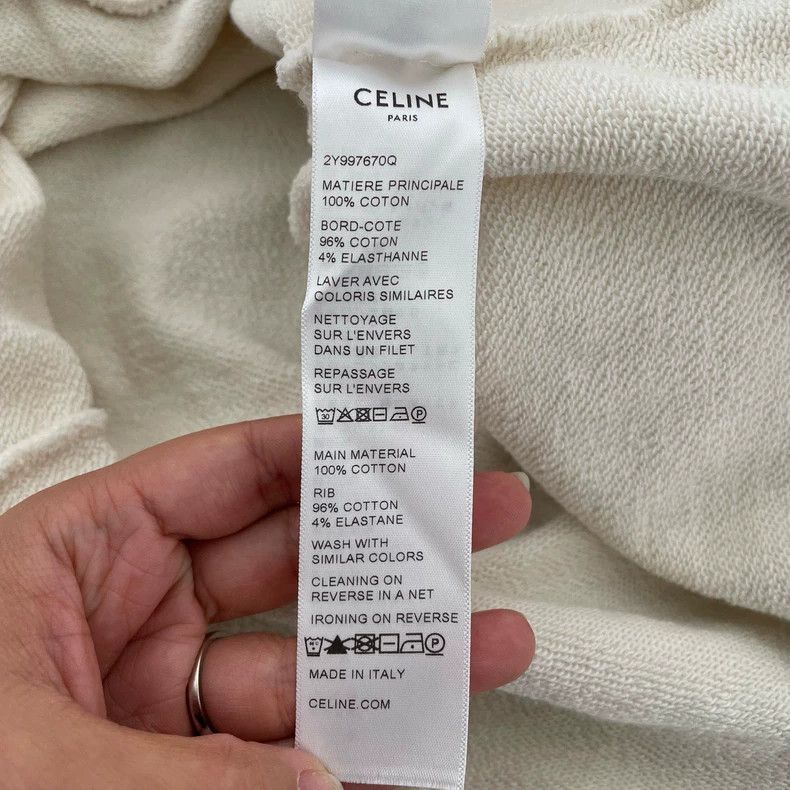 Celine Celine Embroidered Logo Short Sleeve Hoodie Size S / US 4 / IT 40 - 2 Thumbnail