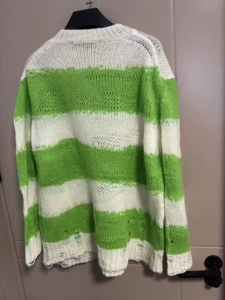 Acne Studios Green and White Striped Knit Sweater Size XS / US 0-2 / IT 36-38 - 2 Thumbnail