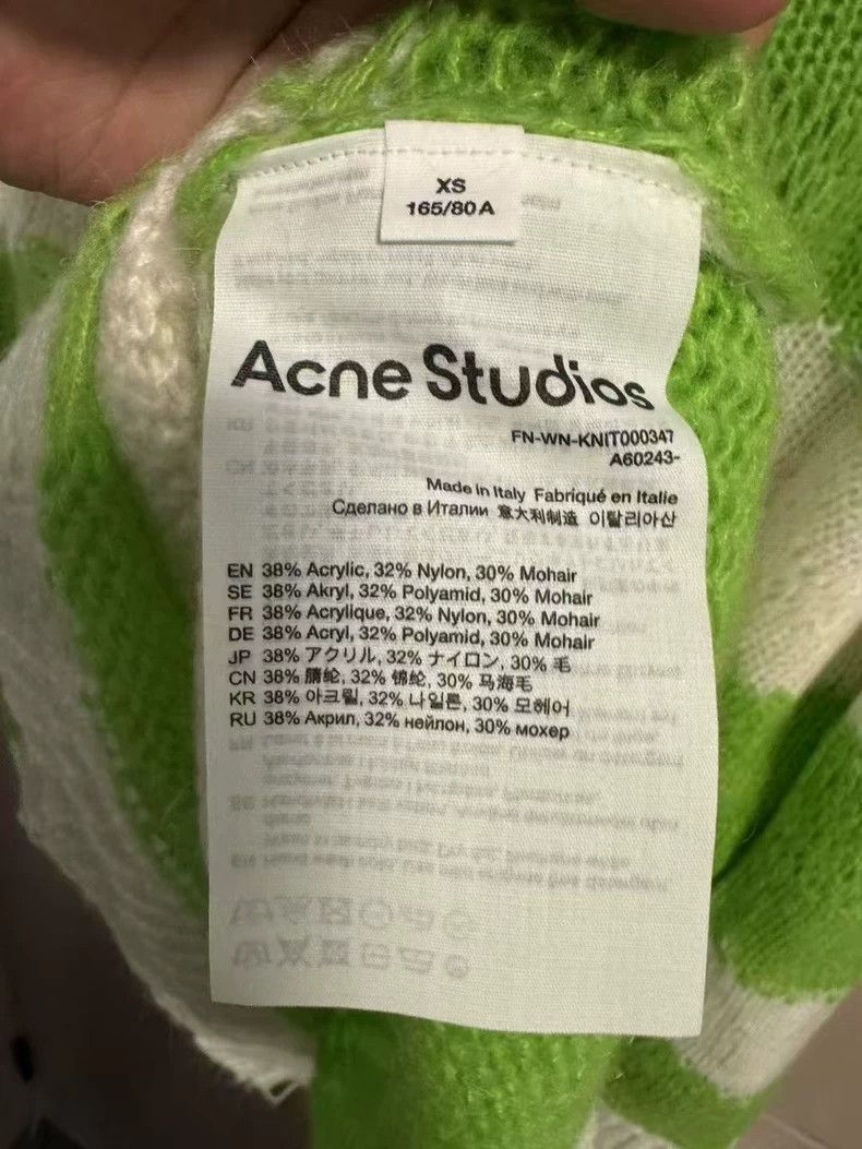Acne Studios Green and White Striped Knit Sweater Size XS / US 0-2 / IT 36-38 - 4 Thumbnail