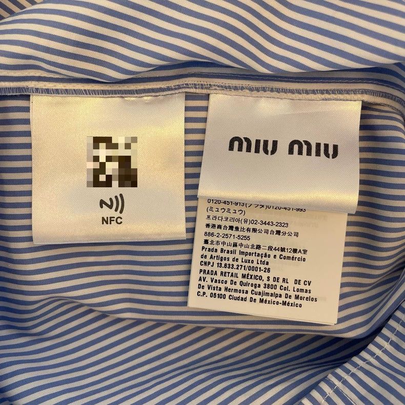Miu Miu Miu Miu Blue Striped Shirt with Peter Pan Collar Size M / US 6-8 / IT 42-44 - 3 Thumbnail