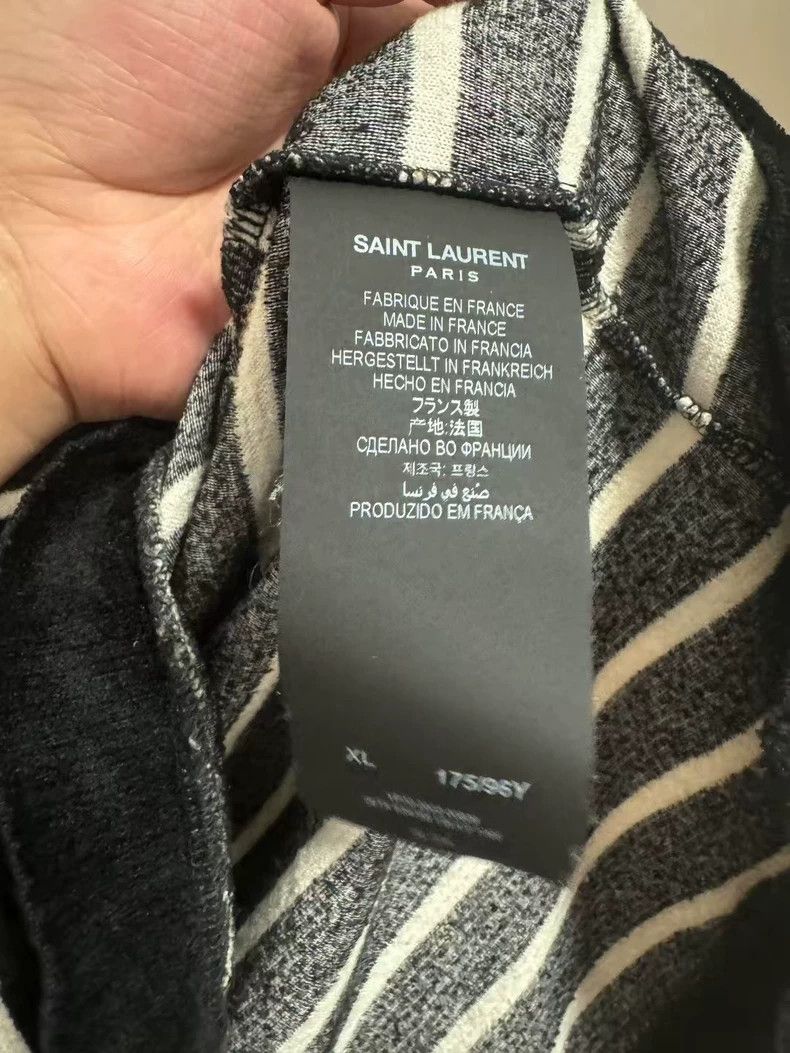 Saint Laurent Paris Black and White Striped Long Sleeve Top Size XL / US 12-14 / IT 48-50 - 4 Thumbnail