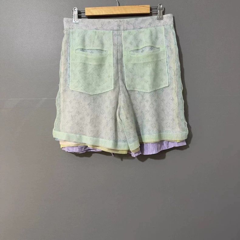 Louis Vuitton Blue Green Short Pants with Small Holes Size 40" / US 18 - 2 Thumbnail