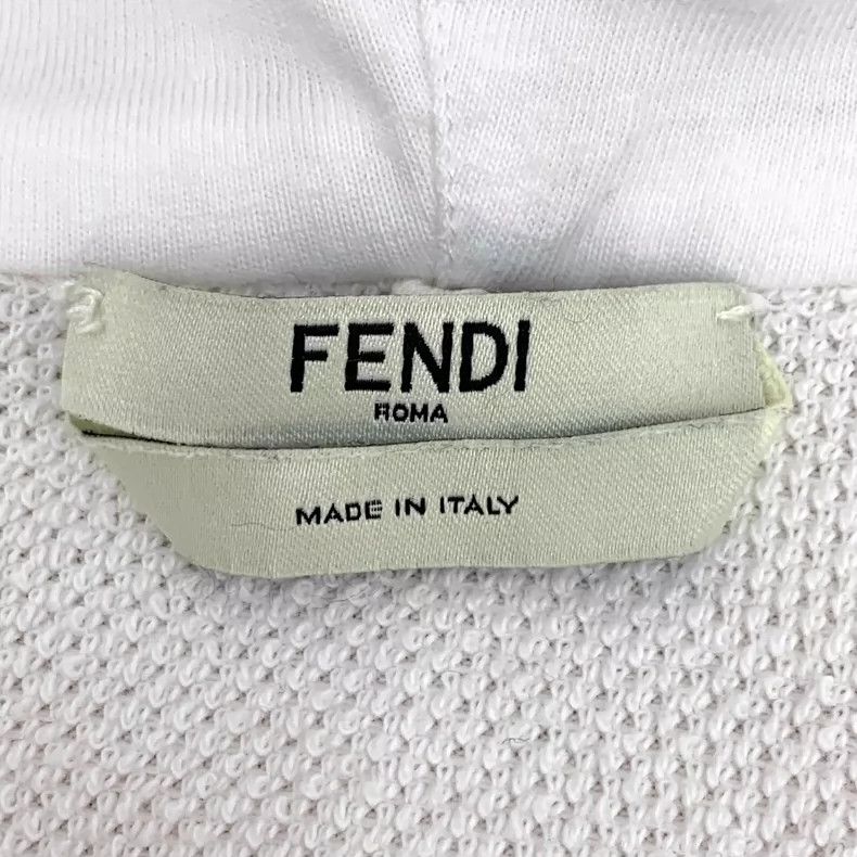 Fendi Fendi White Logo Hoodie with Drawstring Size XS / US 0-2 / IT 36-38 - 5 Thumbnail