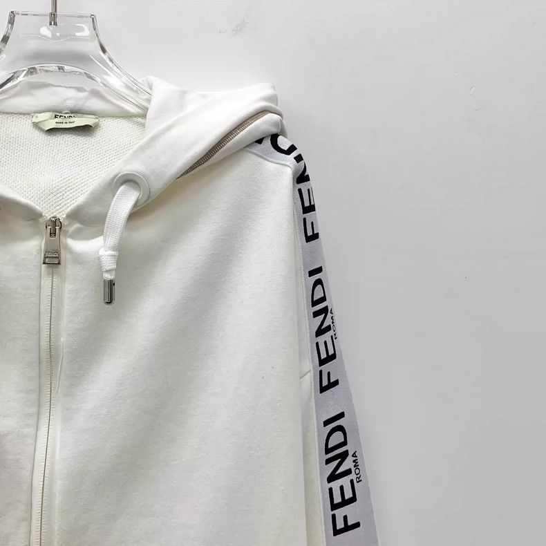 Fendi Fendi White Logo Hoodie with Drawstring Size XS / US 0-2 / IT 36-38 - 3 Thumbnail