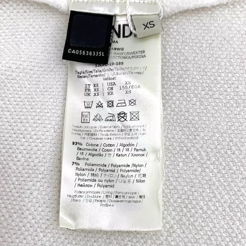 Fendi Fendi White Logo Hoodie with Drawstring Size XS / US 0-2 / IT 36-38 - 6 Thumbnail