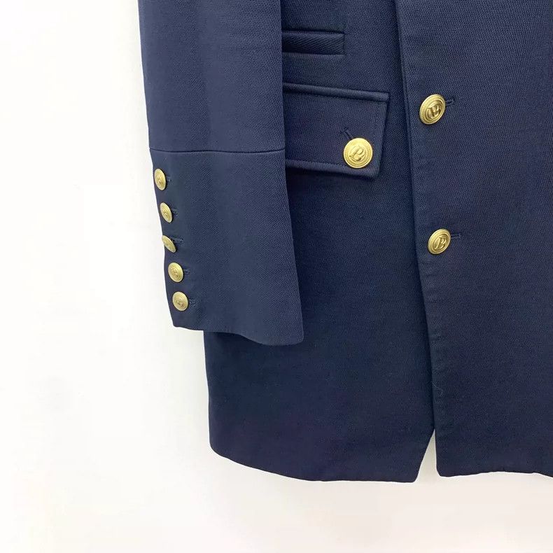 Balmain Balmain Navy Cotton Long Sleeve Coat Size L / US 10 / IT 46 - 4 Thumbnail