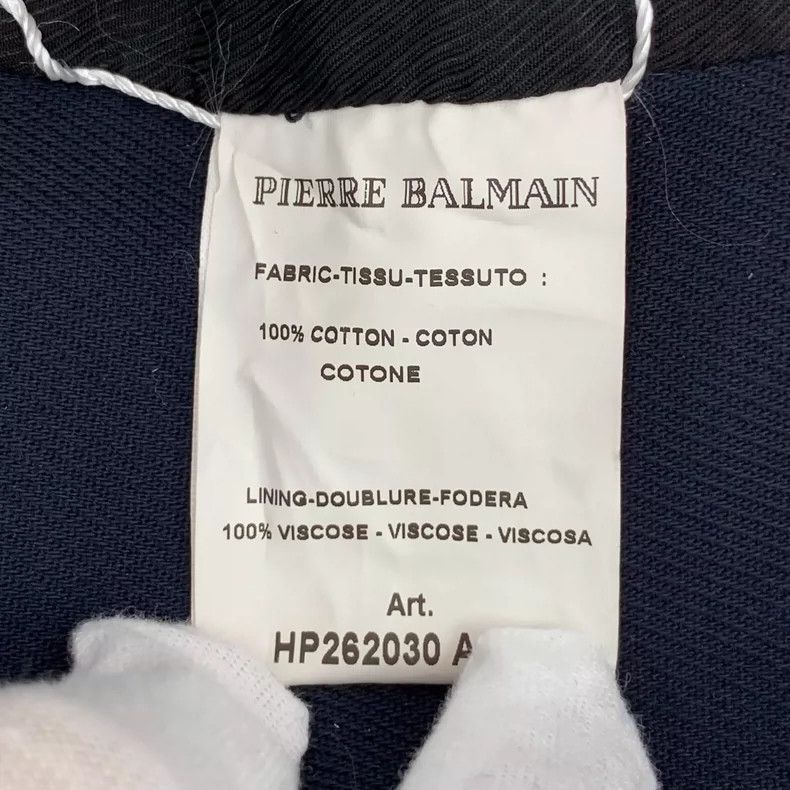 Balmain Balmain Navy Cotton Long Sleeve Coat Size L / US 10 / IT 46 - 6 Thumbnail