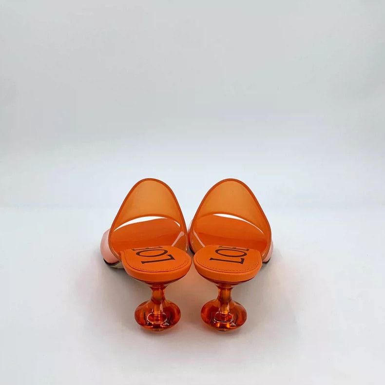 Loewe Orange Transparent High Heel Sandals by Loewe Size US 6 / IT 36 - 4 Thumbnail