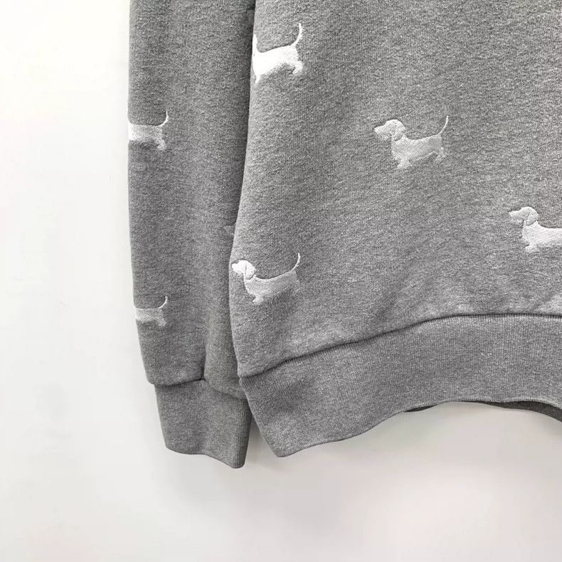 Thom Browne Gray Dog Embroidered Long Sleeve Sweatshirt Size M / US 6-8 / IT 42-44 - 4 Thumbnail