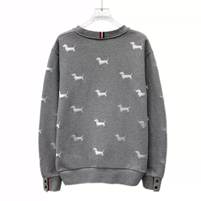 Thom Browne Gray Dog Embroidered Long Sleeve Sweatshirt Size M / US 6-8 / IT 42-44 - 2 Thumbnail