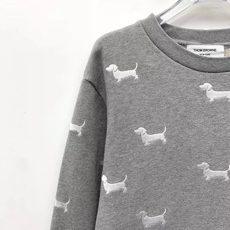 Thom Browne Gray Dog Embroidered Long Sleeve Sweatshirt Size M / US 6-8 / IT 42-44 - 3 Thumbnail