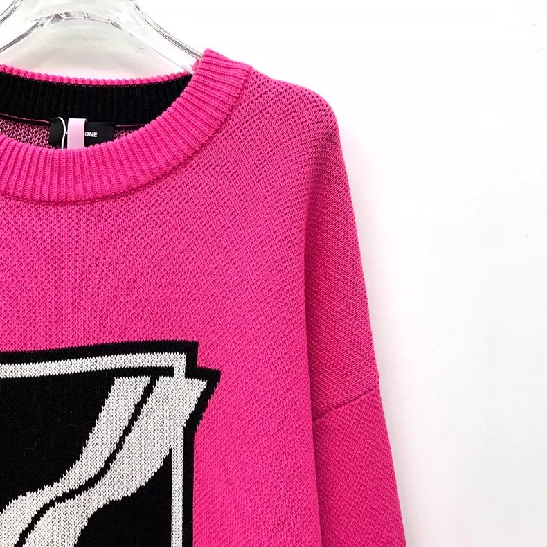 WE11DONE We11done Pink Knit Sweater with Graphic Design Size S / US 4 / IT 40 - 3 Thumbnail