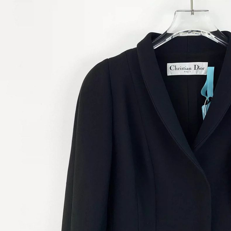 Dior Christian Dior Black Wool Long Sleeve Blazer Size XXS / US 00 / IT 34 - 3 Thumbnail