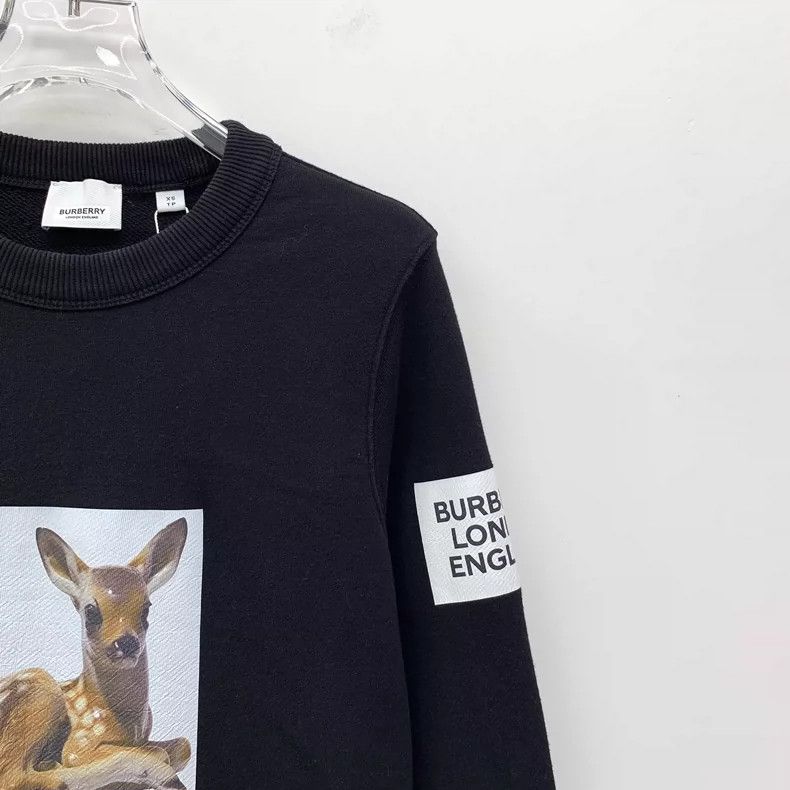 Burberry Burberry Black Deer Print Cotton Long Sleeve Sweatshirt Size XS / US 0-2 / IT 36-38 - 3 Thumbnail