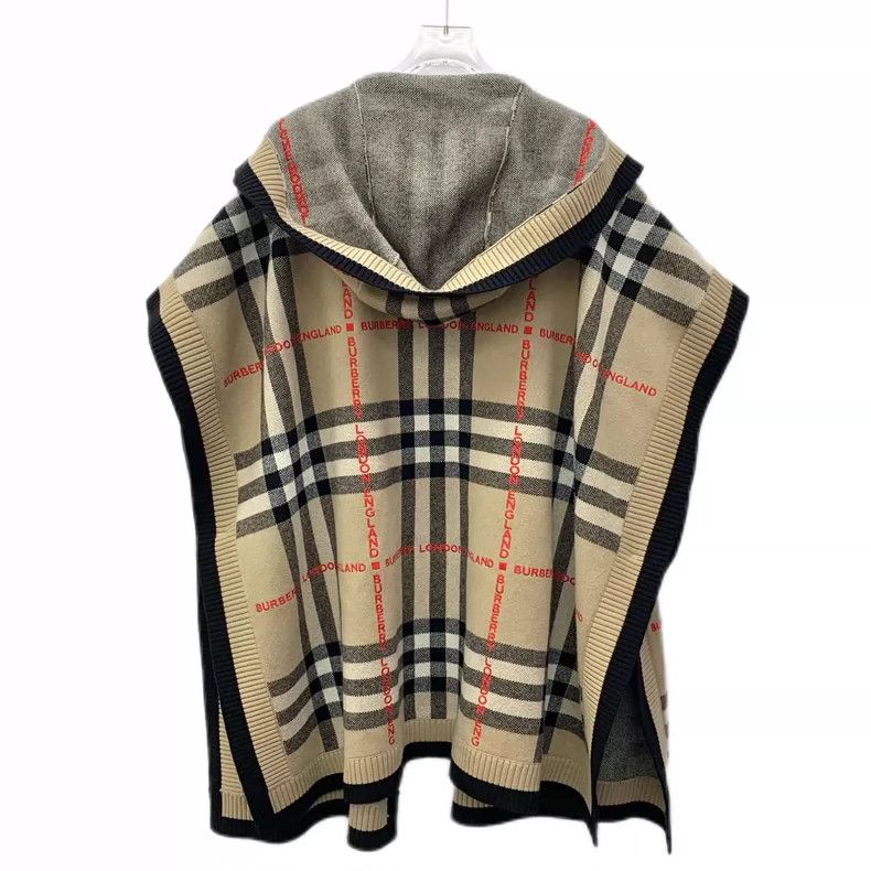 Burberry Burberry Brown Check Wool Hooded Cape Coat Size S / US 4 / IT 40 - 2 Thumbnail