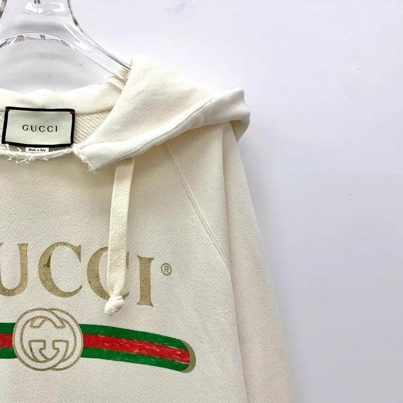 Gucci Gucci Logo Print Hooded Sweatshirt Size XXS / US 00 / IT 34 - 3 Thumbnail