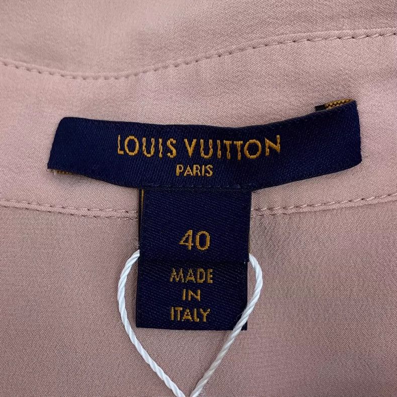 Louis Vuitton Pink Silk Long Sleeve Button-Up Dress Size M / US 6-8 / IT 42-44 - 6 Thumbnail