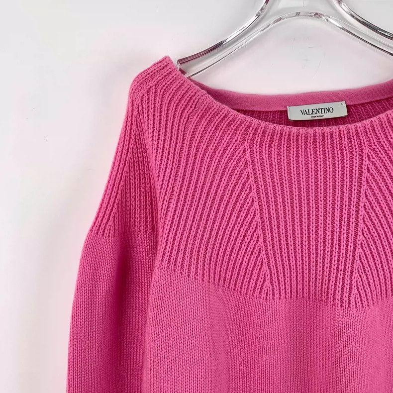 Valentino Pink Wool Knit Long Sleeve Sweater Size M / US 6-8 / IT 42-44 - 3 Thumbnail
