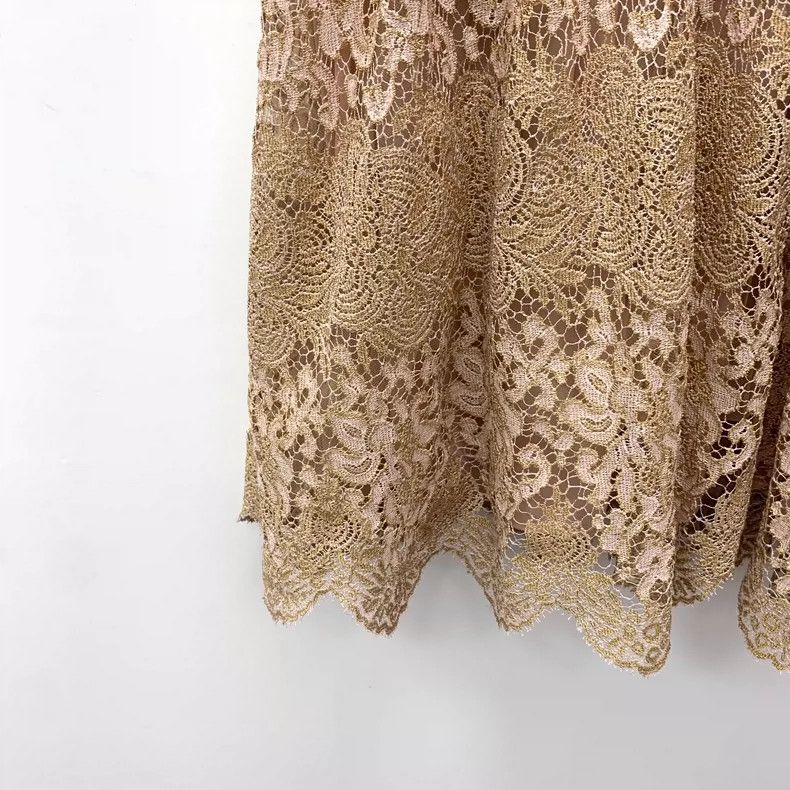 Valentino Valentino Pink Brown Cotton Lace Dress Size M / US 6-8 / IT 42-44 - 5 Thumbnail